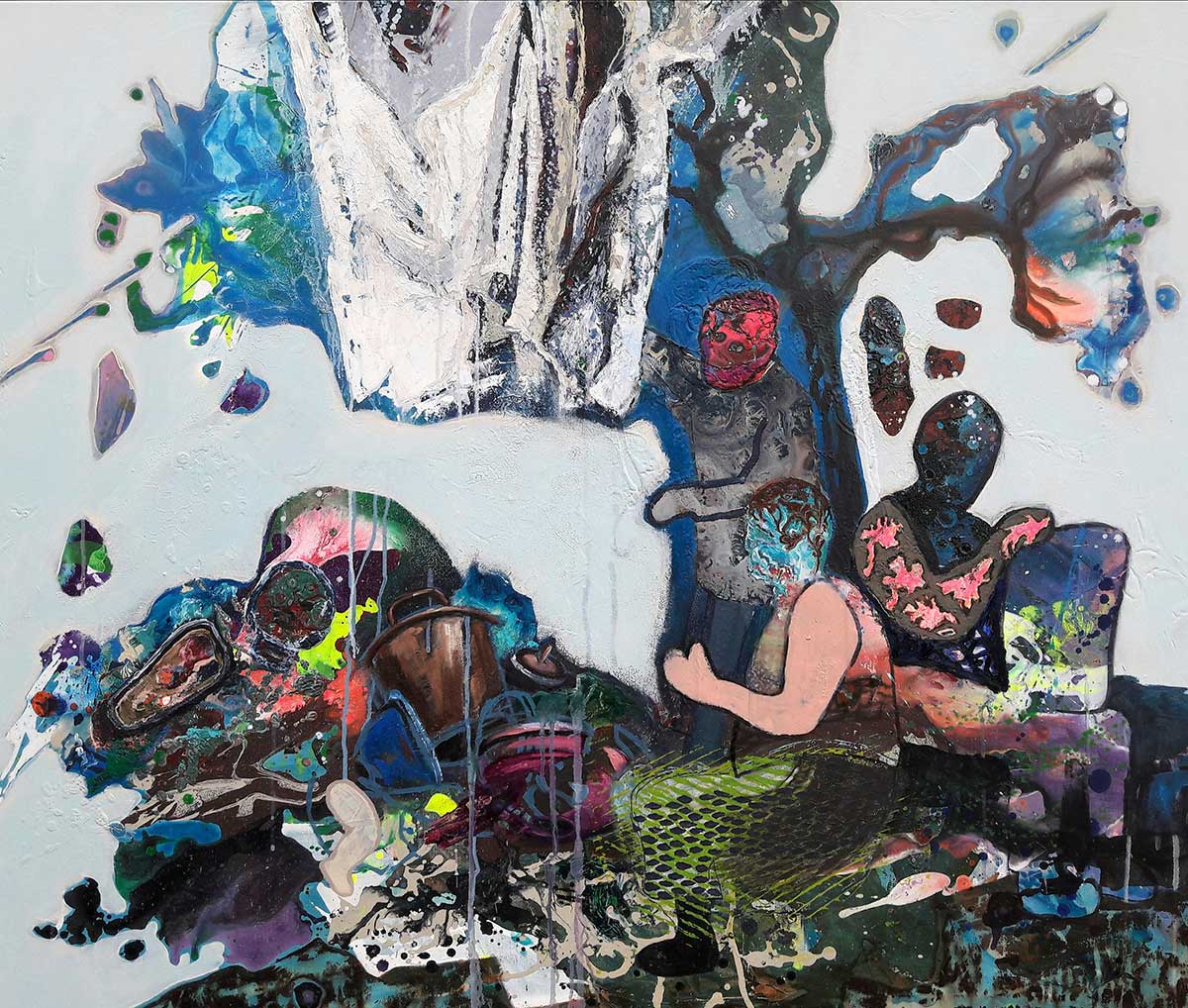 Petra Kost - Bodhi, 2021, Öl und Acryl auf Leinwand, 120 x 100 cm