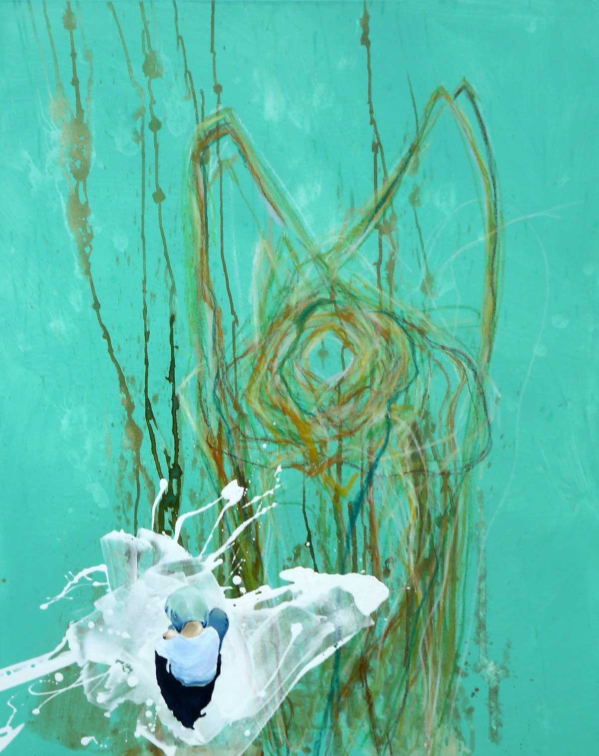 Petra Kost Nest · 2016 · Öl und Acryl auf Leinwand · 100 x 80 cm